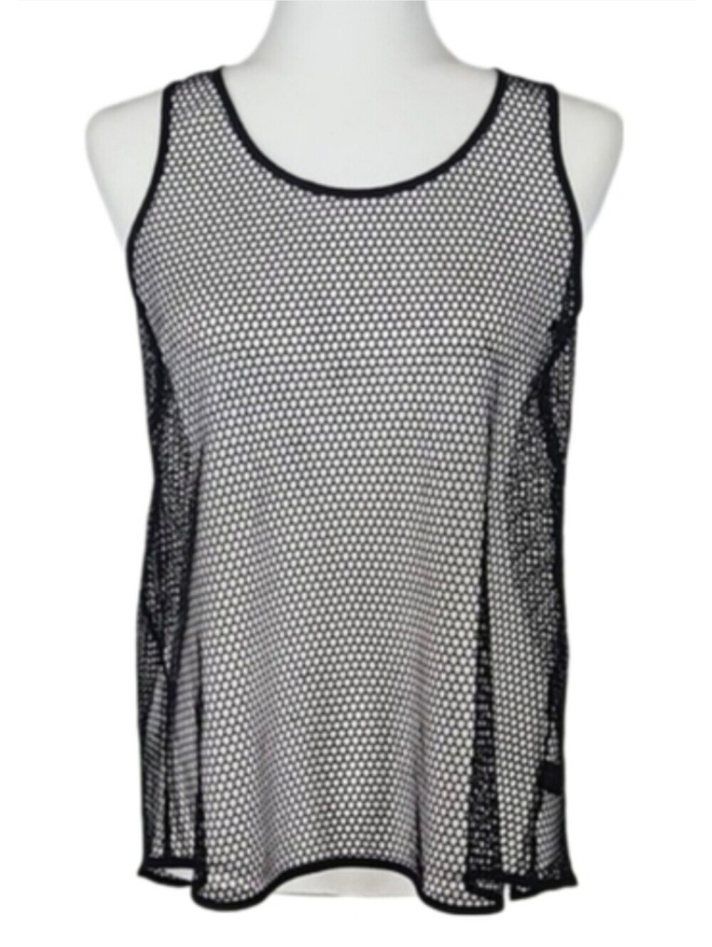 Express Grunge Punk Gothic Black Mesh Party Going Out Tank Top Slit Back